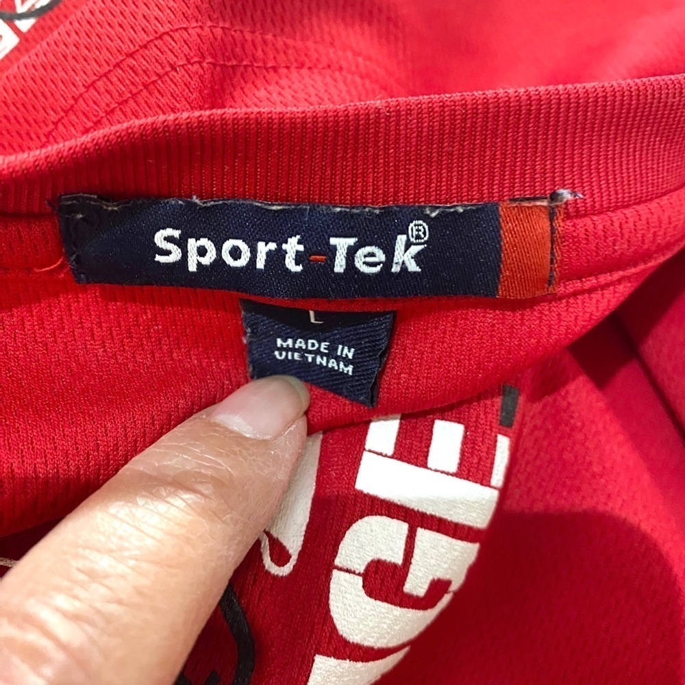 Men’s Sport Tek Seal Team Challenge Red Pullover Shirt Men’s Size L Short Sleeve - Picture 7 of 9